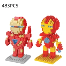 这款可爱的积木套装包含死侍和格鲁特，适合STEM教育DIY，也可作为积木爱好者的桌面装饰和可动人偶玩具。是生日礼物、派对拍照道具、返校用品和卡通人物玩具的理想之选。 - 彩色 - 查看 4