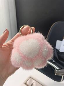 1pc Cat Paw Pendant Bag Charm, Cute Mini Paw Keychain Accessory, Birthday Gift, Suitable For Valentine's Day