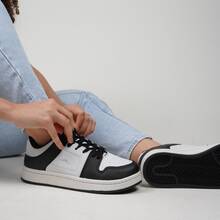 Men's Casual White Sneakers, Comfortable, Lightweight Sole, Modern Style, Unmissable Promotion, Casual, Outdoor, Vacation - Panda - 查看 2