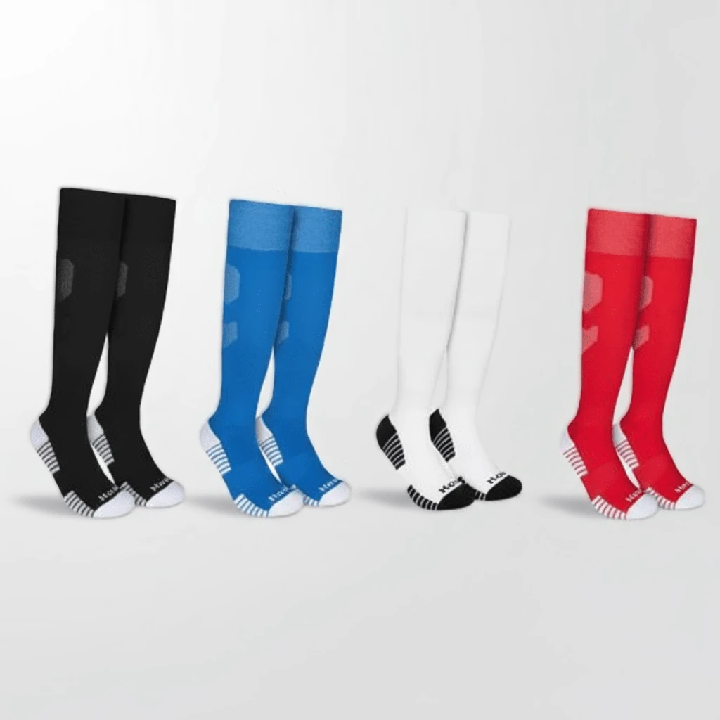 Kit Of 2 Pairs Of Hoahi Long-Calf Sport Original Football Socks In Black, White, Blue, And Red. - Màu xanh lam - Xem 1