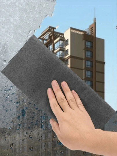 Magic Cleaning Cloth, Suitable For Glass Cleaning, Thickened Design, No Trace, No Water Stains, Applicable For Mirror And Antique Cleaning, Household Magic Cleaning Cloth, Water-Absorbing Glass Cloth (Random Color)