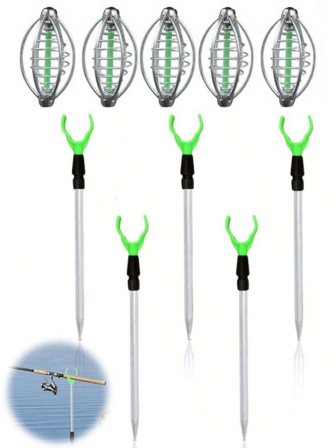 1セット 調整可能な伸縮式釣り竿ホルダー、U字型アルミ合金釣り竿スタンド、釣り竿ラック アウトドア釣り用品、効率的な餌つけに最適、耐久性のある釣り道具