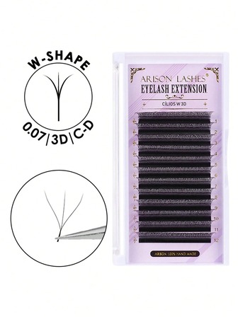 Extensión de pestañas esponjosa W3D, pestañas en racimo de trébol 3D suaves y naturales, con raíces apretadas