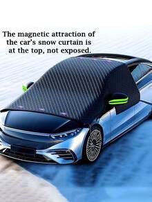 1pc Of Oxford Cloth Car Front Windshield Cover For Snow And Sun Protection, Suitable For All Seasons, Windproof, Snowproof, Oxford Cloth Snow Curtain For Cars, Magnetic Car Windshield Cover - Durable Oxford Cloth, Easy To Install, Frost And UV Resistant