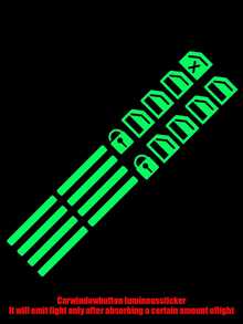 夜光汽车车窗/车门开关贴纸 - 3色自粘荧光贴纸，适用于锁/控制按钮 - 夜间可见性配件，适用于大众、奥迪、日产、欧宝、标致、雷诺、雪佛兰等车型 - 彩色 - 查看 8