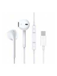 高品質 Type-C デジタルデコーディング有線イヤホン | スマートフォン、ゲーミング、ノイズキャンセリング、パワフルベース、ステレオイヤホン、ユニセックス、ギフトに最適、 15、16 Pro Max、A55 FE、その他ほとんどのUSB-C/Type-Cデバイスに対応