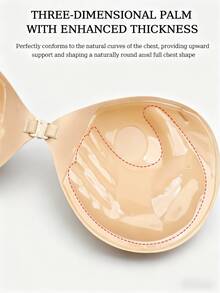 2/1pcs Adhesive 3CM Thickness Push Up Bra, Backless Strapless Bra Dress Invisible Bra, Reusable Breast Enlargement Bra - 彩色 - 查看 2