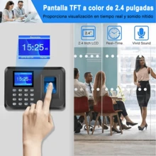 Fingerprint Password Time Clock, 2.4-Inch TFT Color Screen, Records Up To 1000 Fingerprints, Biometric Time Clock, Digital Attendance, Biometric Fingerprint Attendance Machine In Spanish, Password Fingerprint Recorder For Businesses, LCD Screen For Clock-In And Clock-Out, USB - 黑色 - 查看 2