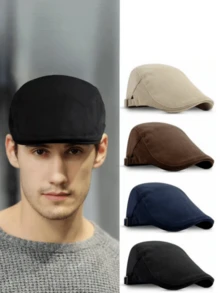 1pc Adjustable Strap Elegant Men's Beret Hat, Classic British Style, Suitable For Casual, Outdoor, Valentine's Day Gift, Ideal Choice For Friends