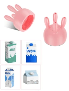 4 Nozzle Milk Carton Lids, Hard Material, Container Adapter Separate Lid, Easy To Clean, Beverage Box Pouring Accessory, Breakfast Liquid Dispenser, Oat Milk, Soy Milk, Almond Milk, Milk, Cream, Orange Juice, Everyday Kitchen Use - Multicolor - View 2