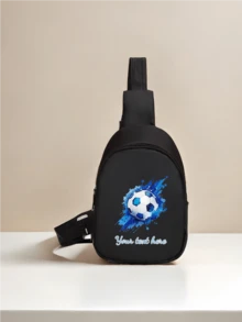 Customized Mini Chest Bag, Can Print Personalized Name Or Holiday Greetings. Create Your Own Exclusive Bag, Back To School Backpack, Crossbody Bag, Suitable For Daily School, Travel, Vacation And Other Occasions. Multi-Functional, Decorative, Letter Pattern, Fashionable, Soft, Modern, Colorful, Cute, Adorable, Casual, Customized, Personalized - Text 2 - View 16