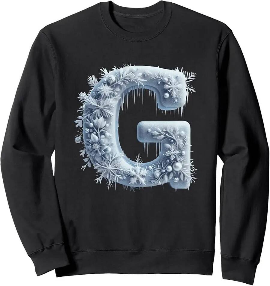 Frozen G Letter Winter Wonderland Sweatshirt - màu đen - Xem 1