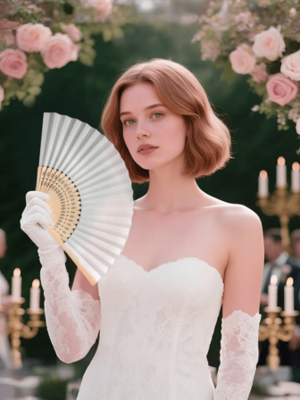 10/5/2pcs & 1pc Wedding Party Oil Paper Umbrella Folding Fan, Wedding Fabric Fan With Bamboo Ribs Silk Fabric Fan, Small Silk Fan, Wedding Favor Fan, DIY Blank Fan