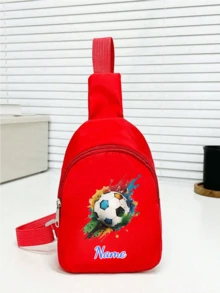 Customized Mini Chest Bag, Can Print Personalized Name Or Holiday Greetings. Create Your Own Exclusive Bag, Back To School Backpack, Crossbody Bag, Suitable For Daily School, Travel, Vacation And Other Occasions. Multi-Functional, Decorative, Letter Pattern, Fashionable, Soft, Modern, Colorful, Cute, Adorable, Casual, Customized, Personalized - Text 2 - View 32