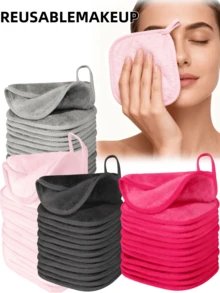 Paño desmaquillante, toalla facial reutilizable de 6 pulgadas x 6 pulgadas, toalla facial de microfibra, apta para el lavado diario, set de 10 piezas, regalo del Día de la Madre, regalo de Año Nuevo, regalo de Navidad