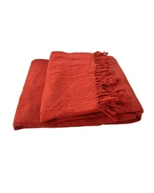 Set Of 2 Extra Large King Size Sofa Throws, Size 3 Meters X 1.80 Meters, Decorative For A Luxurious Home, 100% Cotton Reinforced Protective Cover - 紅陶 - 查看 7