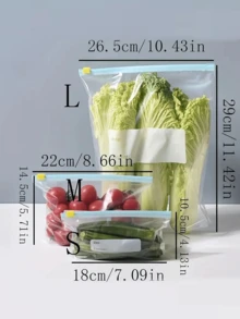 45pcs Reusable Food Storage Bags - Extra Thick Freezer Bags Leak-Proof Plastic Bags, Clear Transparent Ziplock Pouches, Travel Use Resealable Packaging Preservation Bags