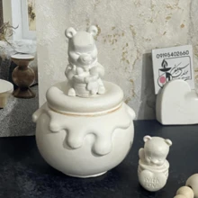 DIY Clay Mold Honey Jar Crystal Epoxy Resin Mold Jewelry Candy Honey Storage Jar Home Decor Silicone Mold