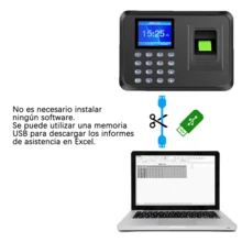 Fingerprint Password Time Clock, 2.4-Inch TFT Color Screen, Records Up To 1000 Fingerprints, Biometric Time Clock, Digital Attendance, Biometric Fingerprint Attendance Machine In Spanish, Password Fingerprint Recorder For Businesses, LCD Screen For Clock-In And Clock-Out, USB - 黑色 - 查看 4