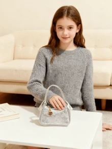 Bolso de mano con relieve de flores para niñas, regalo de vacaciones, monedero de estilo princesa de moda, mini bolso - Unitalla - Ver 6