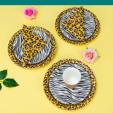 Tropical Jungle Animal Print Disposable Plates, Napkins, Cups, Tablecloth And Pennant Flags, Animal Themed Disposable Party Supplies Set, Fits 25 Guests, Disposable Paper Plates Party Tableware Suitable For Birthday, Wedding, Theme Party, Family Picnic - Multicolor - View 4