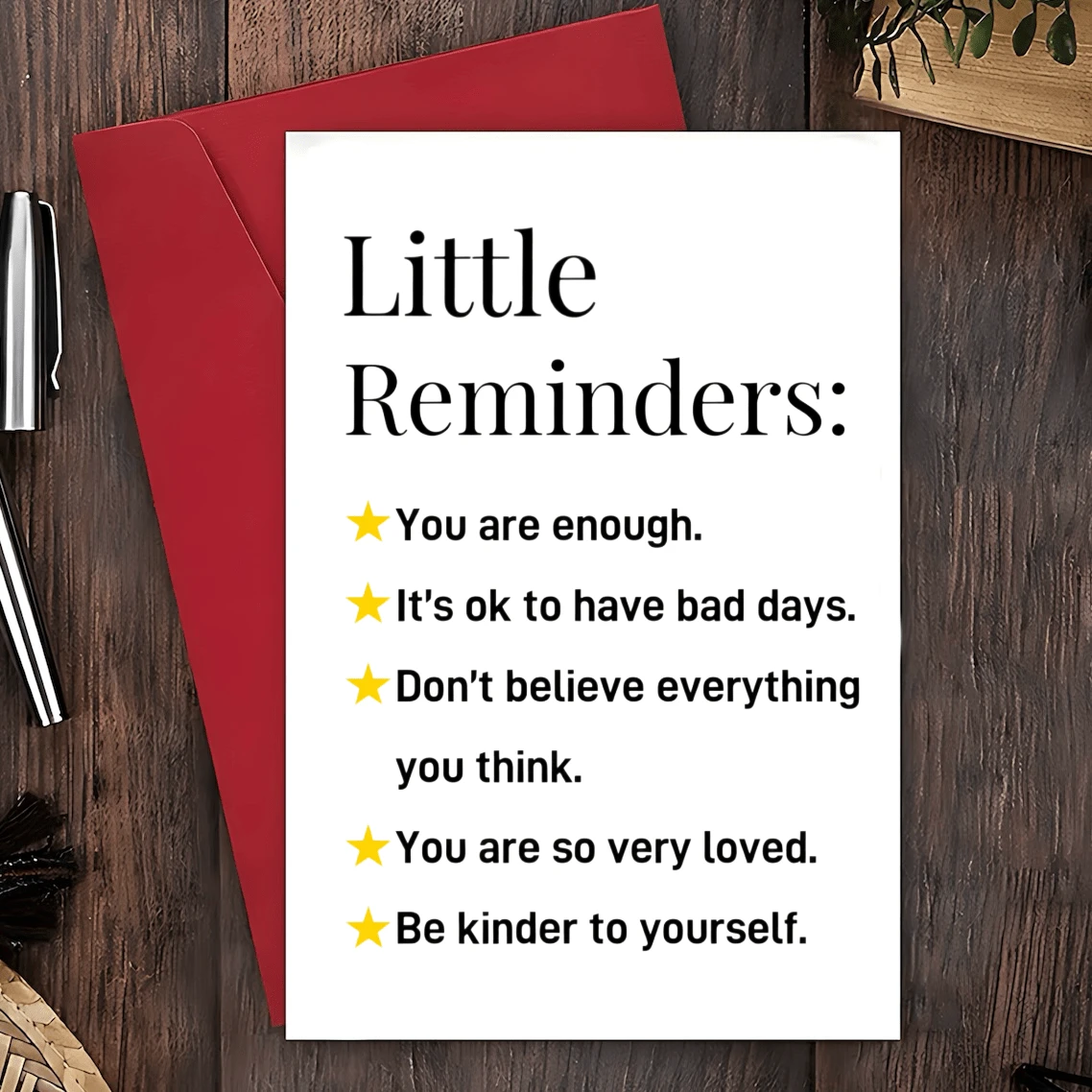 1pc Heartfelt Valentine's Day Card Encouragement Card "Little Reminders" Birthday Card Festival Card Perfect For Son, Daughter, Best Friend On Birthdays, Christmas, Valentine's Day - Multicolor - View 1