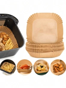 200pcs Air Fryer Paper, Lined With Oil Resistant And Waterproof Air Fryer Paper Basket Bowl, Lined With 6-Inch 100/50/25 Paper Air Fryer Liner, 6-Inch Non Stick Square Baking Paper, Edible Silicone Oil Paper, Oven Barbecue Suction Paper, Reusable Paper, Compatible With Most Air Fryers, Valentine's Day Gift, Is A Great Kitchen Gift - Multicolor - View 7