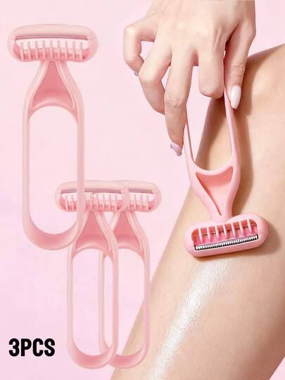 3 حبات ماكينات حلاقة للنساء، ماكينات حلاقة للنساء، ماكينة حلاقة للنساء، ماكينة تشذيب الشعر للذراع والساق والإبط والبكيني، ماكينة حلاقة يدوية محمولة للنساء، إزالة الشعر للإناث