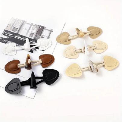 2/4 Pairs Faux Leather Coat Buttons - Decorative Clothing Buttons, Adjustable Jacket Buttons Suitable For Decorating Various Garments Such As Coats, Windbreakers, Jackets, Etc.