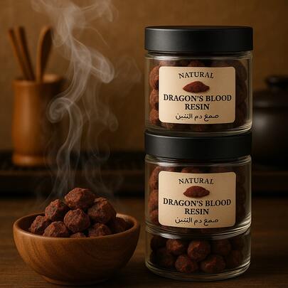 29/65/90/110g Dragon's Blood Resin Incense - Plant-Based Smoke For Yoga, Meditation, Spiritual , Air Purification - Sealed Glass Jar Design, Earthy Aroma For Home & Office Decor - Halloween, Christmas, Ramadan, Independence Day, Meditation Enhancement, Amber Packaging, High-Quality Ingredients