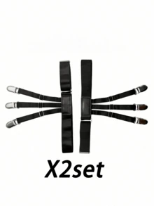 2pcs/Set Adjustable Men's Shirt Stays With Non-Slip Locking Clamps - Keep Your Shirt Tucked In All Day! - Multicolor - View 9