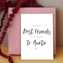 1pc Funny Pregnancy Announcement Card Birthday Card For Best Friend – "Only The Best Friend Gets Promoted To Aunt" Design, Perfect Unique Gift For Baby Showers, New Aunts, And Celebrations, Celebration Card, New Aunt Gift, Playful Greeting Card - Multicolor - View 6