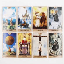 Niedlicher Hasen Tarot Deck: Heilende Tierspirit Karten für Anfänger, einzigartiges Divinations-Tool, Wahrsage-Orakel Deck für Meditation & spirituelle Reise, Kartenspiel, 78 Karten, geeignet für Partyspiele, geeignet für 14+ - Verschiedenfarbig - Übersicht 6