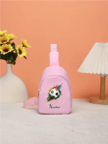 Customized Mini Chest Bag, Can Print Personalized Name Or Holiday Greetings. Create Your Own Exclusive Bag, Back To School Backpack, Crossbody Bag, Suitable For Daily School, Travel, Vacation And Other Occasions. Multi-Functional, Decorative, Letter Pattern, Fashionable, Soft, Modern, Colorful, Cute, Adorable, Casual, Customized, Personalized - Text 2 - View 26