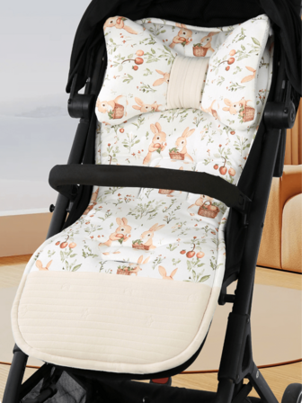 1 st. sittdyna till barnvagn, höst-/vinterdyna för spädbarn, liggunderlag, mjukt ryggstöd, bomullsfoder, universaltillbehör