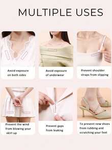 Pita Perekat Dua Sisi Tak Terlihat untuk Tubuh dan Pakaian, 5m/Gulungan, Bahan Kain Non-Woven, Aksesori Bra Perekat Transparan, Pita Pakaian Anti-Celah - MultiWarna - View 8