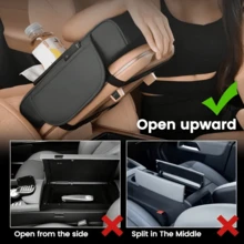 1 Universal Faux Leather Car Armrest Pad With Tissue Box, Coaster, And Storage Pocket - Functional 4-In-1 Comfortable And Durable Vehicle Center Console Cover,Car Armrest Storage Box, Car Armrest Pad, Central Armrest Box, Premium Ergonomic Armrest Box, Comfortable Driving Upgrade, Wear-Resistant And Easy To Clean, Fit Multiple Vehicle Models, New Tissue Box Storage With Cup Holder, Layered Storage, Great Gift For Holidays