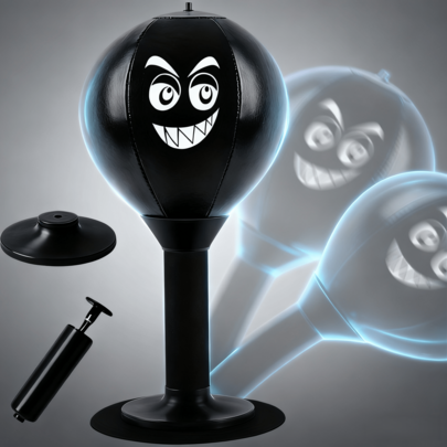 1pc Heavy Duty Desktop Punching Bag With Suction Cup Base And Air-Filled Boxing Ball, Reaction Training Ball, Suitable For Office Desk Or Gym-Like Workout, Durable Inflatable Punching Bag, Funny Coworker Gift (No Screws Needed)