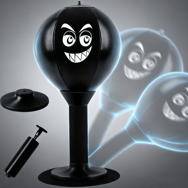1pc Heavy Duty Desktop Punching Bag With Suction Cup Base And Air-Filled Boxing Ball, Reaction Training Ball, Suitable For Office Desk Or Gym-Like Workout, Durable Inflatable Punching Bag, Funny Coworker Gift (No Screws Needed)