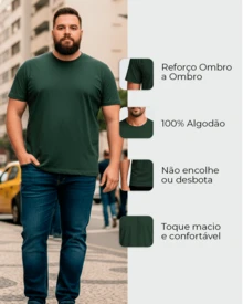 Set Of 4 Men's Plus Size T-Shirts, 100% Cotton, Basic Short Sleeve, Comfortable, Soft Touch, Breathable, Casual, Or A Single T-Shirt - 黑色/白色/海軍藍/綠色 - 查看 2