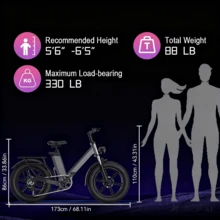 C6 Ebike Electric Bicycle Dirt Bike 48V 1000W Powerful Motor Aluminum Alloy Body 48V Ultra Long Endurance Battery,City Bike Electric Bike Urban Dirt Bike Dual Suspension Shock Absorber, Technological Sense, New Generation Urban Cycling Bicycle Scooter Motos - 黑色 - 查看 6