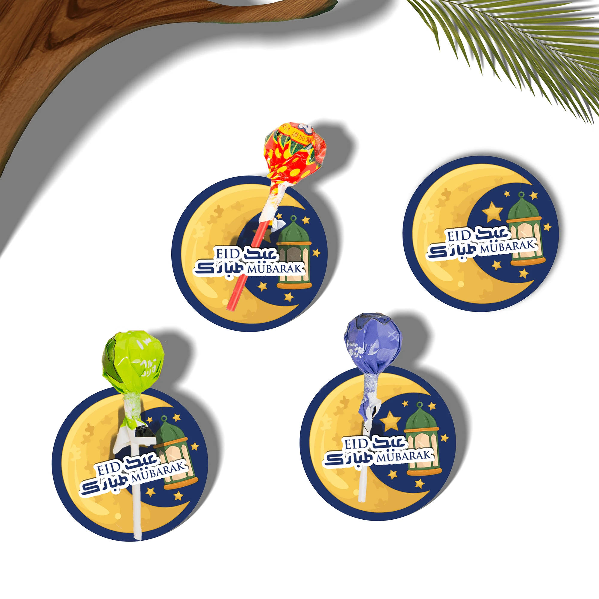 Pacote com 50 unidades de lembrancinhas para festivais, cartões de papel em formato de pirulito (para decoração de festivais), pequenos presentes, pirulitos, cartões de felicitações, etiquetas para presentes, papel decorativo, caixas de doces em formato de meia-lua (para festivais), etiquetas para caixas de presentes pequenas, caminho de mesa para festivais, distribuição de presentes em festivais, festivais árabes, festivais islâmicos. - Multicolorido - Ver 1