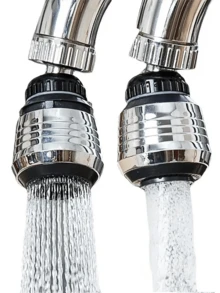 1pc 360 Degree Swivel Faucet Extender, Kitchen Water Saving Aerator, Splash Proof Faucet Head, Pressure Boosting Shower Head Design, Convenient For Cleaning And Water Saving, Kitchen And Bathroom Accessory - Black and White - View 2
