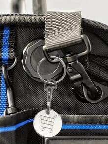 1pc/3pcs Stainless Steel Shopping Cart Keychain, Durable And Convenient For Supermarket Shopping Carts