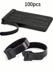 100pcs Data Cable Organizer Ties, For Home Data Cable Management And Gardening Organization - Black - View 12