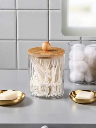 Cleaning Swab Storage Box Transparent Acrylic Material, Suitable For Dresser Storage, Bathroom Storage, Desk Storage, Etc