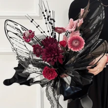 20pcs/Bag Transparent Crystal Butterfly Flower Bouquet Wrapping Paper For Gift Packaging - Multicolor - View 2