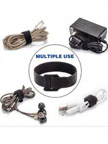 100pcs Data Cable Organizer Ties, For Home Data Cable Management And Gardening Organization - Black - View 2