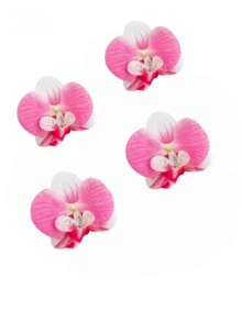 3pcs/1pc Women White, Pink, Yellow 7.5cm/2.95in Tie Dye Faux Flower Hair Clips, Fashion Versatile High-End Elegant Minimalist Solid Color Side Clips, Suitable For Daily Outing, Casual, Party, Commute, Vacation, Ponytail, Bun, Washing Face, Makeup, Outfit Accessory, Claw Clips, Hair Claws, Hair Slide, Hair Barrettes, Hair Accessories, Pink Accessories, Vacation Outfits Woman, Cute Accessories, Valentines Accessories - Multicolor - View 18