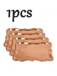 20/10/5pcs 9" X 13" Elegant Gold Rimmed Rectangular Paper Plates, Suitable For Dessert Display, Dining Table Party, Cupcake Display, Birthday Party, Wedding, Bridal Shower, Picnic, Everyday Home Use - Multicolor - View 13